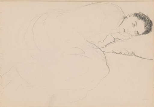Woman lying with knees drawn up