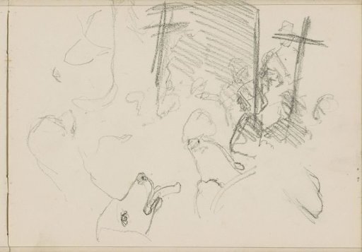 Dog heads and figures