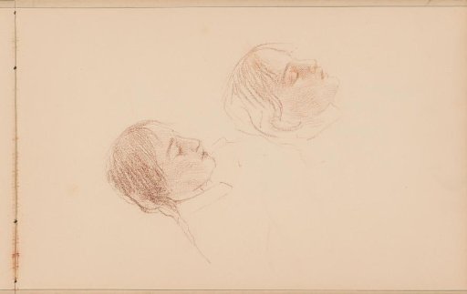 Two heads of a young woman