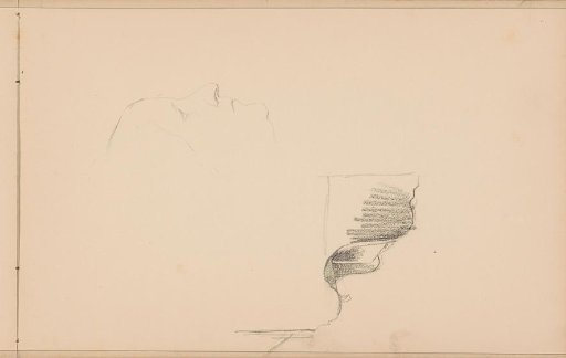 Head of a woman, in profile to the right