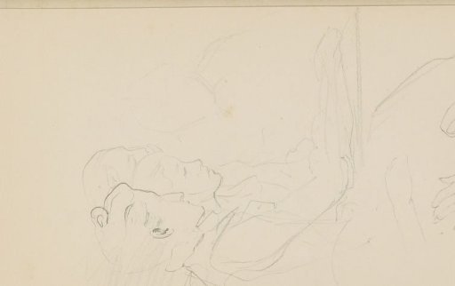 Group of figures at a table, possibly a drawing table
