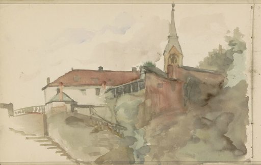 Church Amidst Several Houses