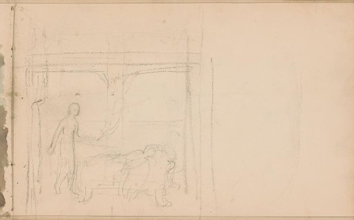 Figure, Possibly a Shepherd, by a Herd of Cattle