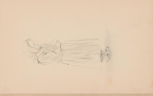 Girl with an apron and a cap on her head