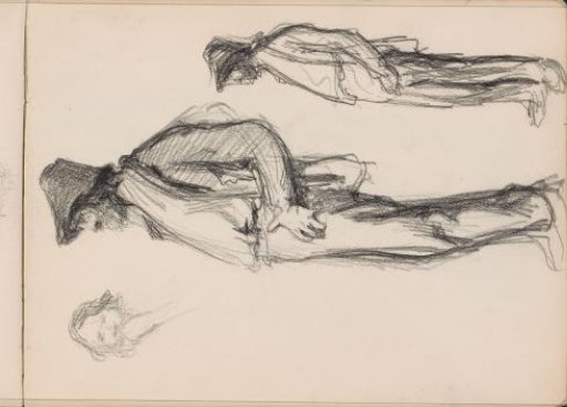 Standing man with a hat, seen from the side
