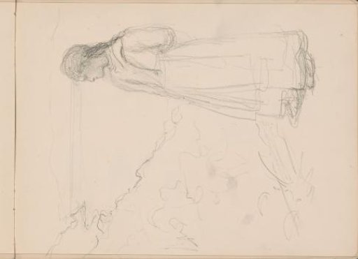 Standing woman looking at a cloudy sky