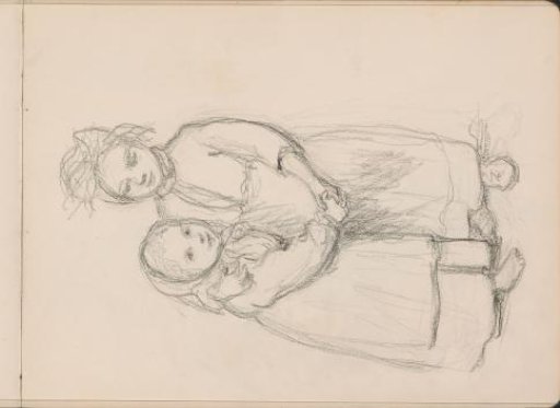 Girl with her arm around the shoulder of a younger girl