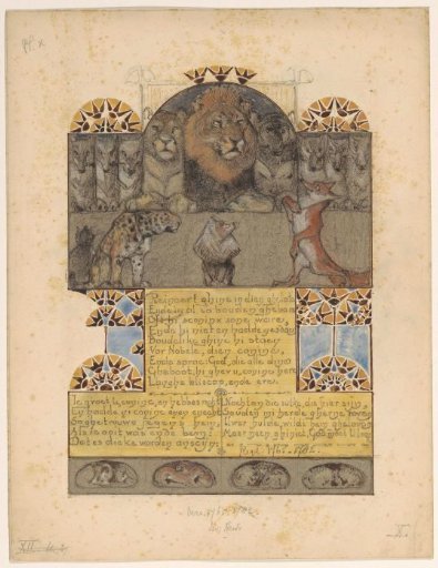 Reynard stands before King Nobel