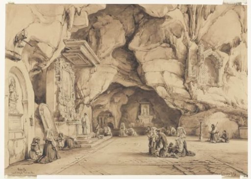 Figures in the rock chapel of Sant'Angelo Fasanella