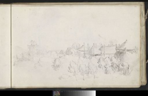 Landscape with a farm, haystacks, and a country house