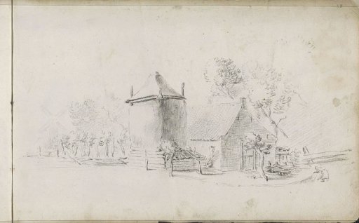 Farm with a haystack