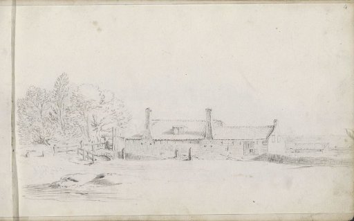 Farmhouse near a group of trees