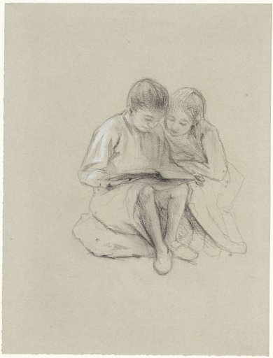 Two Reading Children