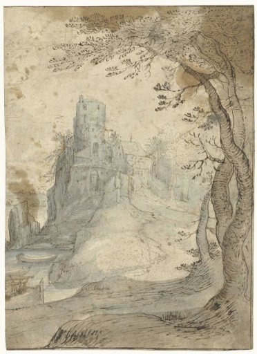 Landscape with a castle on a rock