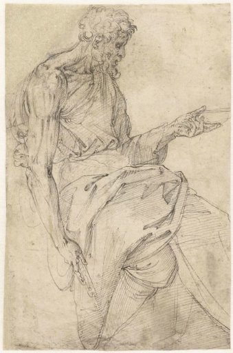 John the Baptist seated