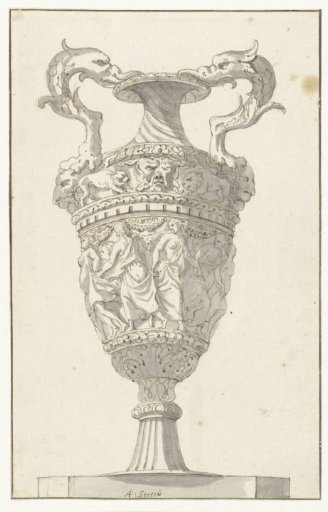 Garden vase with a frieze of dancing women