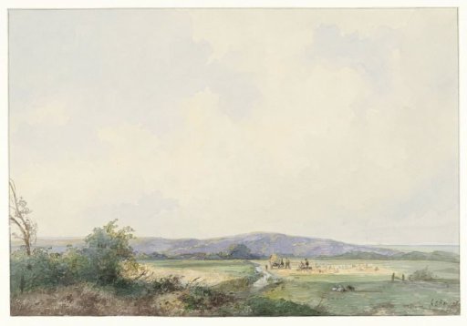 Landscape with meadows, near the dunes