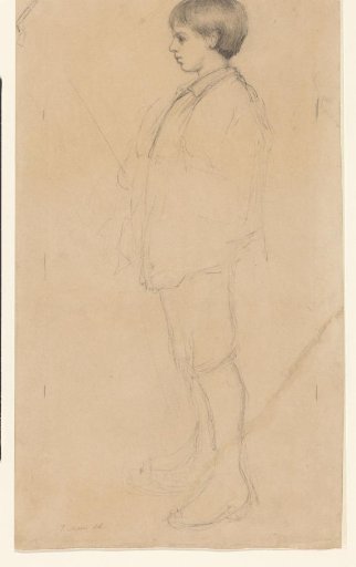 Standing boy, to the left