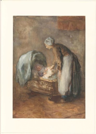 Standing Woman by a Cradle