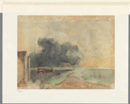 Landscape with a canal along houses