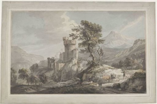 Mountain landscape with a castle