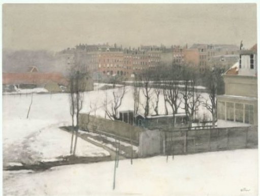 View of Oosterpark in the Snow