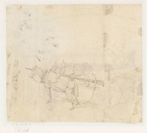 Carriage with two small draft horses