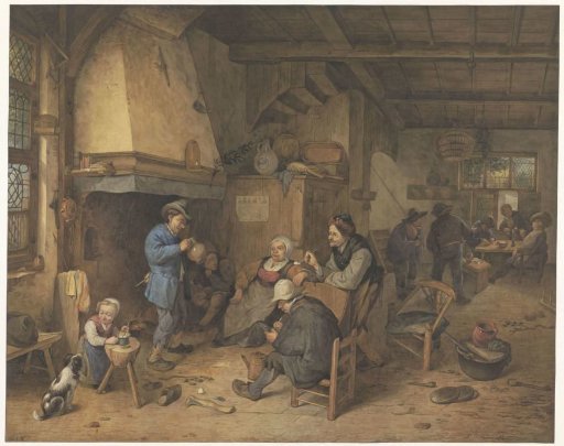 Peasant company indoors