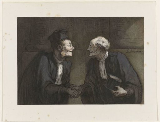 Two lawyers shaking hands // Two lawyers: the handshake