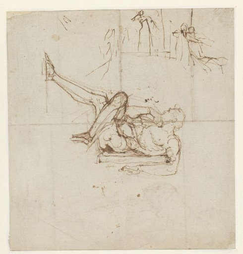 Study Sheet of a Sitting Nude Man
