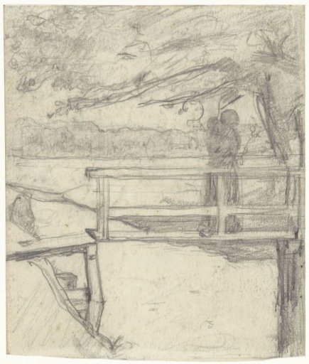 Woman with child on a small bridge