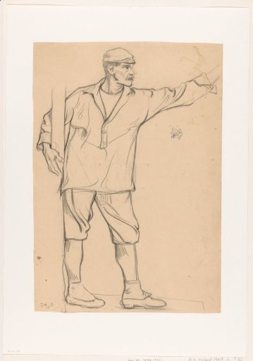 Standing man with outstretched arm