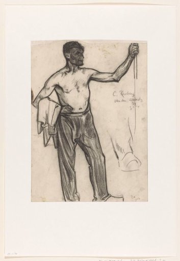 Standing man with bare upper body