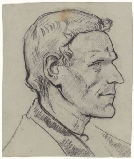 Head of a man, from the side