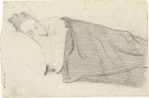 Wife of Richard Roland Holst in bed