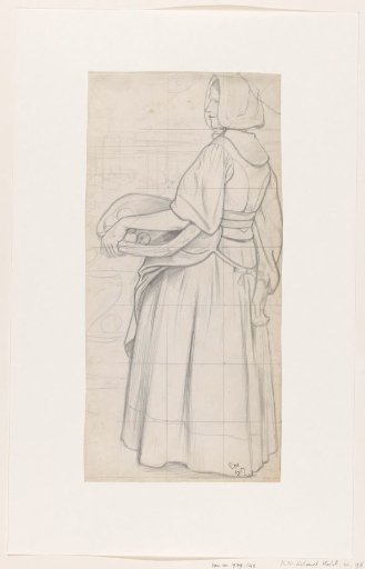 Standing Huizer girl with fruit basket