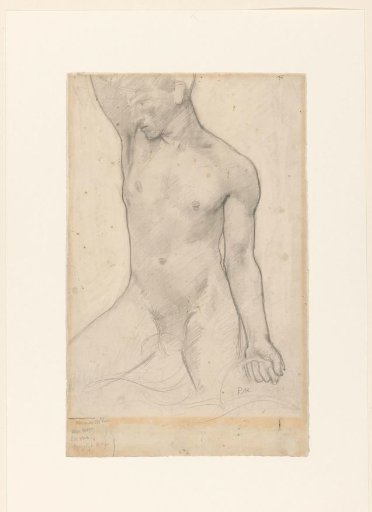 Standing male nude in the waves