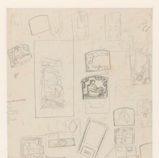 Sketch sheet with composition studies