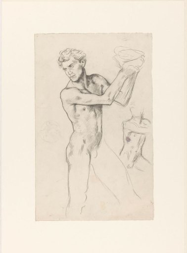 Standing male nude with a basin