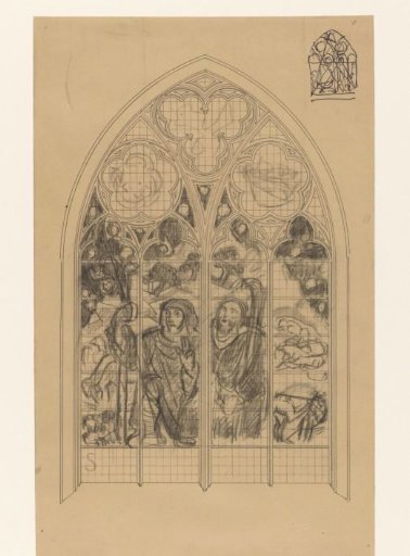 Design for a window in the Frederik van Sierck Chapel in the Dom Church in Utrecht: The Annunciation to the Shepherds