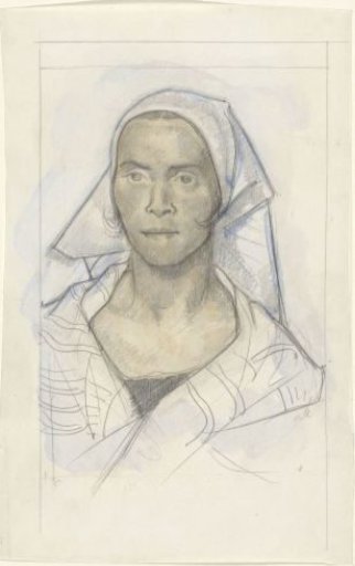 Portrait of a woman with a headscarf