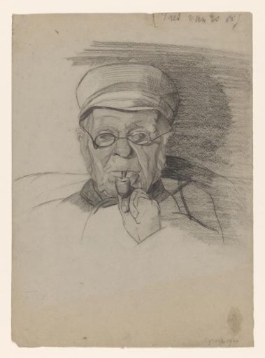 Portrait of a Man with a Cap and Pipe