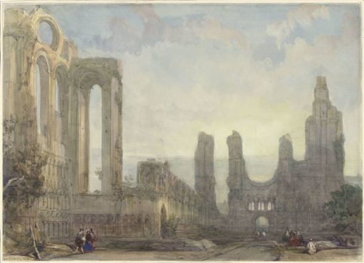 Abbey ruins of Aberbrothwick at evening