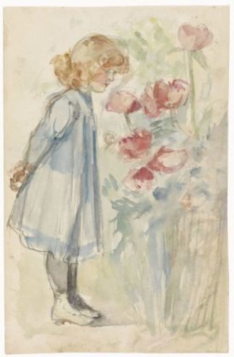 Standing Girl in a Flower Garden