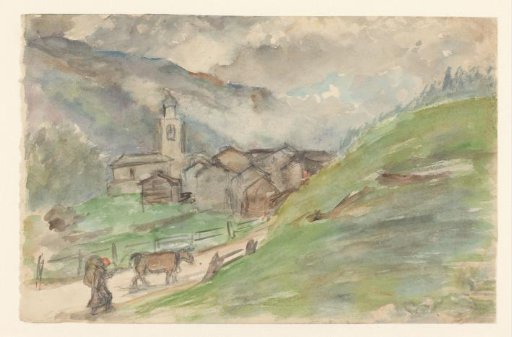 Mountain village with church