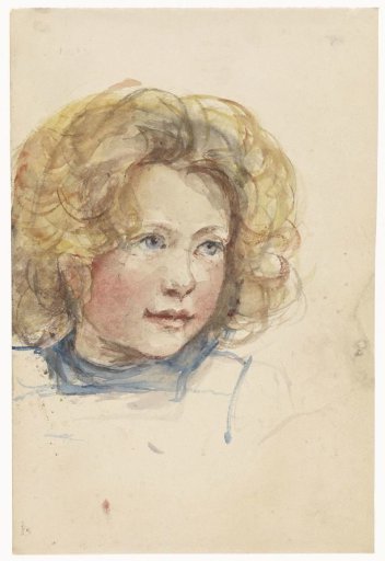 Head of a girl with blonde hair
