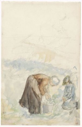 Two women working in the fields