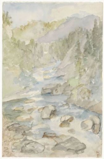 Mountain landscape with a stream