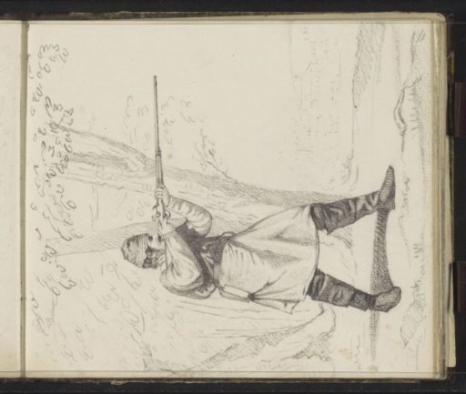 Hunter with a gun
