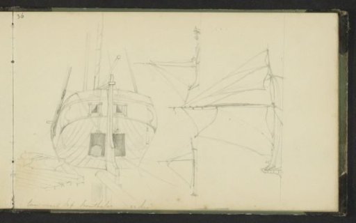 Kofschip or houthaler seen from behind and from the side